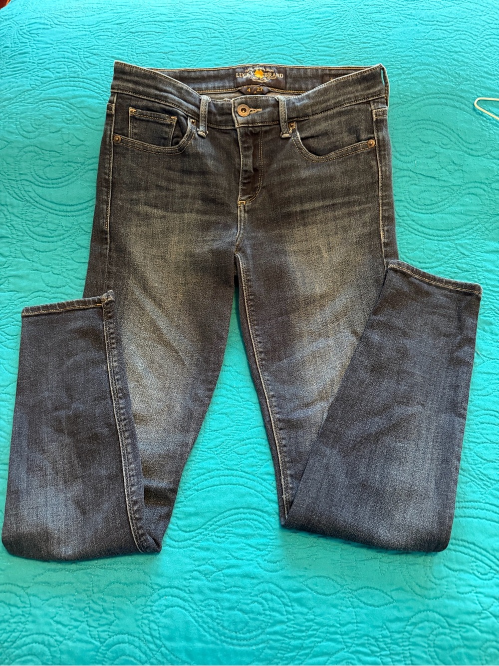 Lucky Brand Women's Skinny Jeans in Washed Dark Gray-Blue